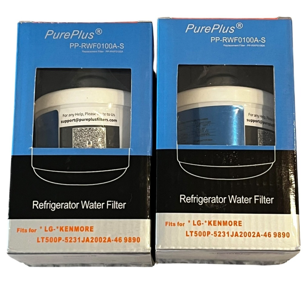 Lot‎ of 2 PurePlus Refrigerator Water Filters PP-RWF0100A-S Fits LG-Kenmore New